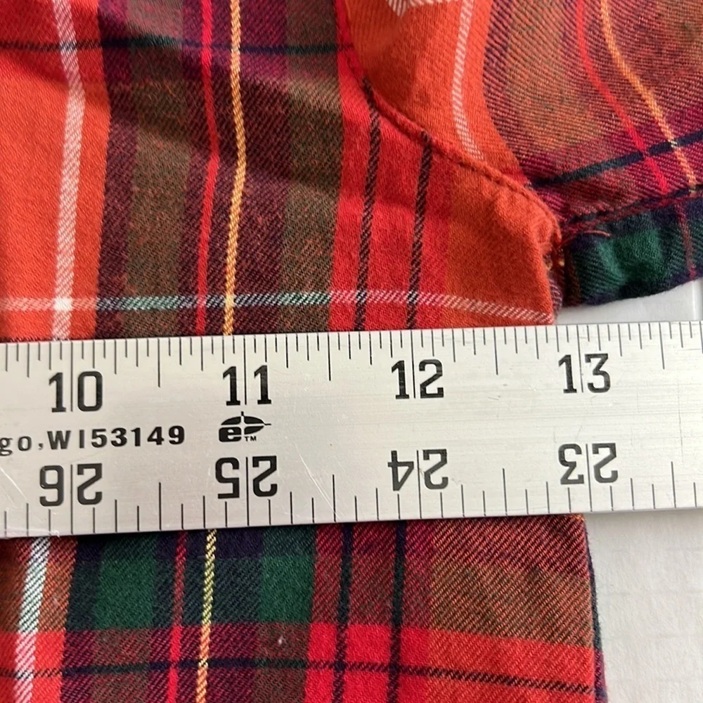 Ralph Lauren Girl’s Red Black Plaid Holiday Cotton Flannel Ruffle Dress SZ 5